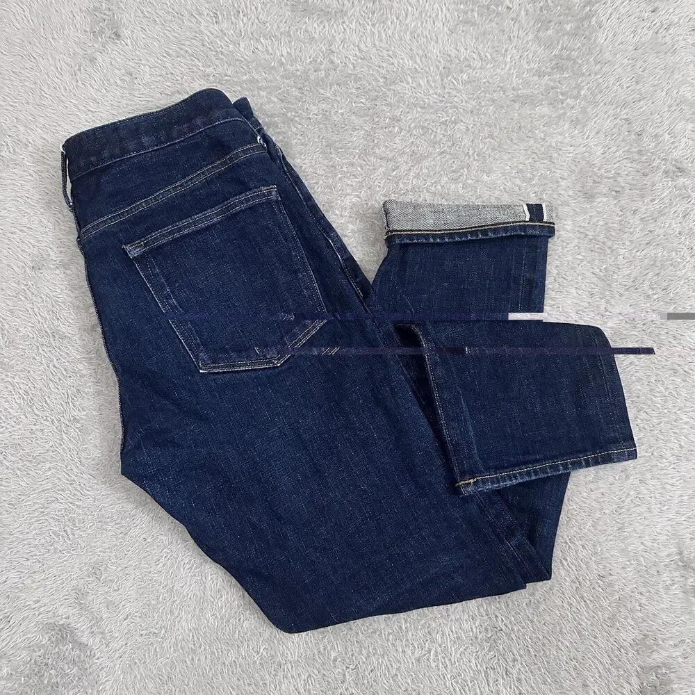 J Crew Selvedge Jeans Men's 32x32 Button Fly Blue Denim 770 Stretch Straight
